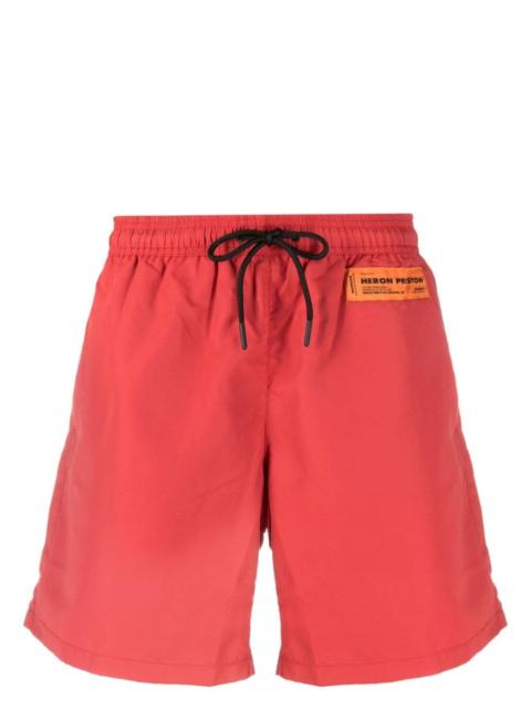 logo-patch drawstring swimming trunks