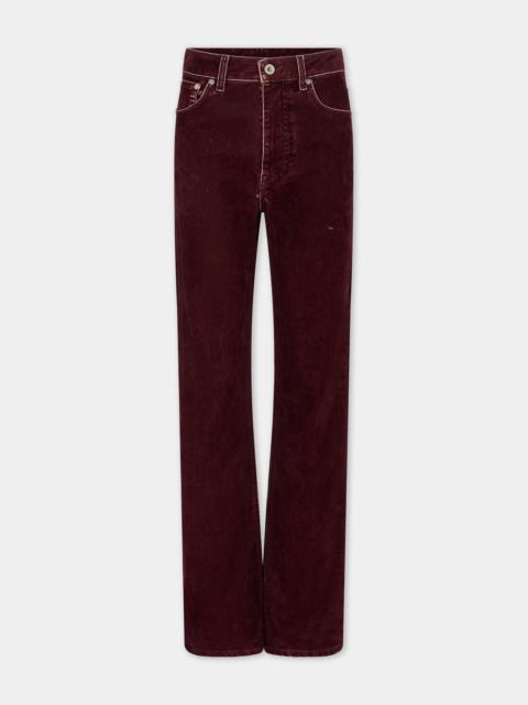 FLARE TROUSERS IN BURGUNDY VELVET