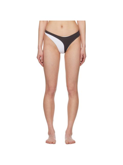 White & Brown Layered Bikini Bottom