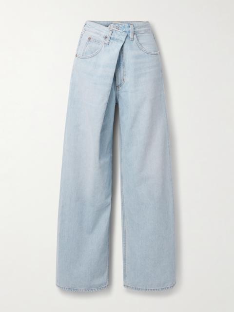 Vana Draped Low-rise Wide-leg Jeans