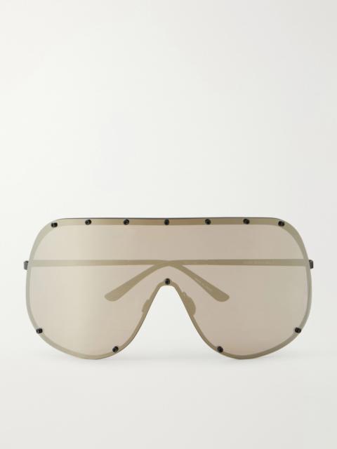 Shield Aviator-style Stainless Steel Sunglasses