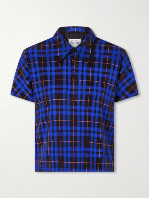 Checked Twill Polo Shirt