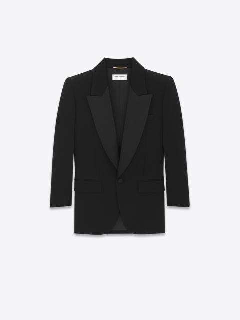 single-breasted tuxedo jacket in grain de poudre