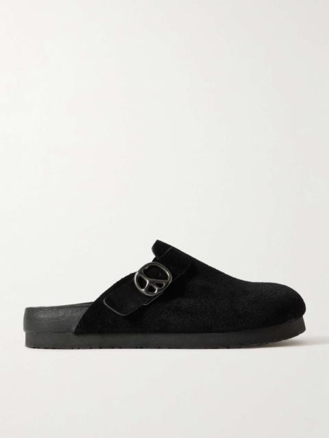 Perforated Suede Clogs