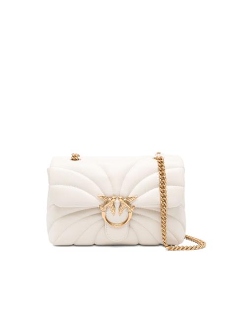 quilted bird-embellished shoulder bag