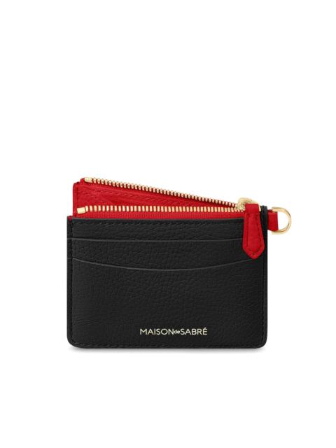 zipped leather card holder
