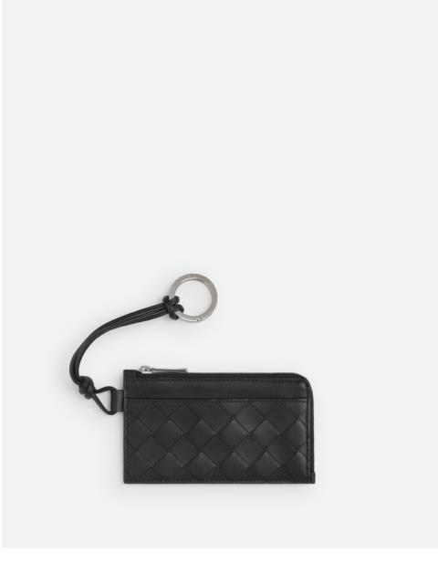 Intrecciato L-Zippered Card Holder On Strap