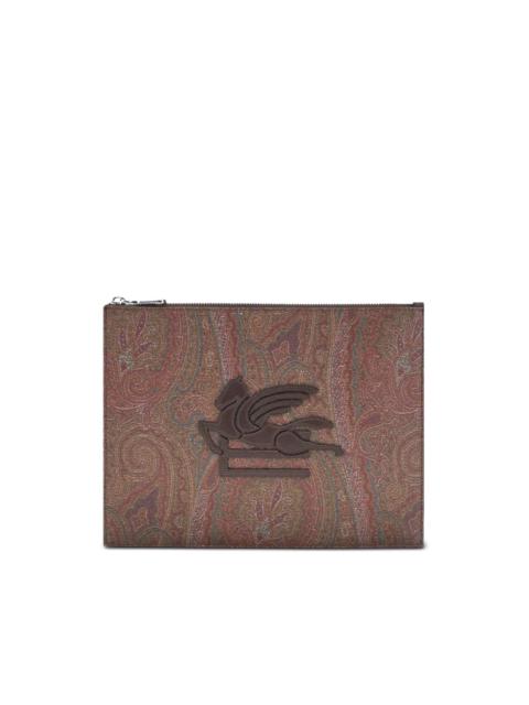 logo-patch paisley-pattern pouch
