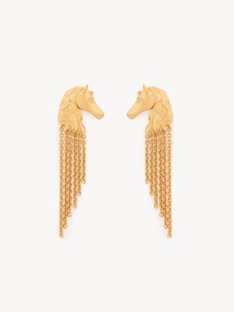 THE CHLOÉ CHAIN HORSE EARRINGS