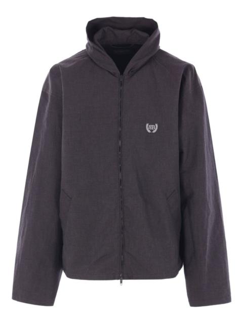 hooded logo-embroidered jacket