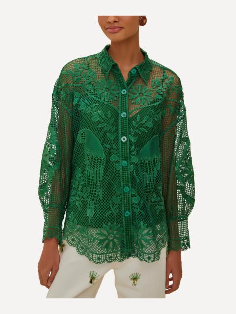 Green Landscape Guipure Shirt