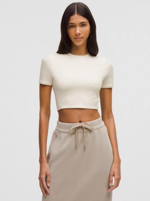 Wundermost Ultra-Soft Nulu Crewneck Cropped T-Shirt