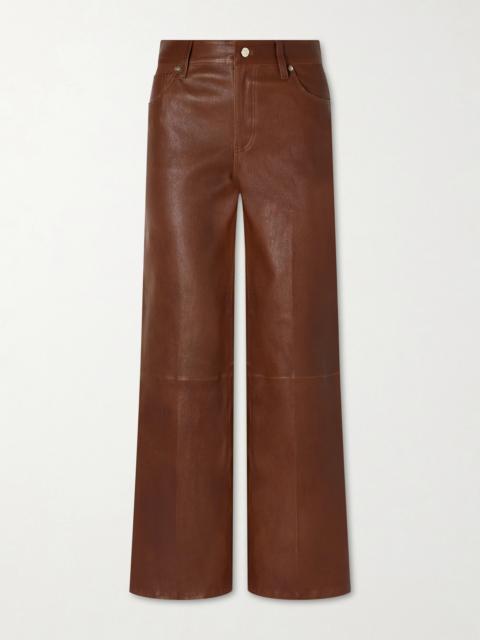 Le Slim Palazzo Paneled Leather Flared Pants