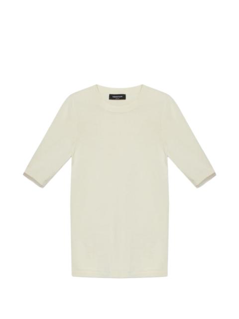 tulle-trim knitted T-shirt