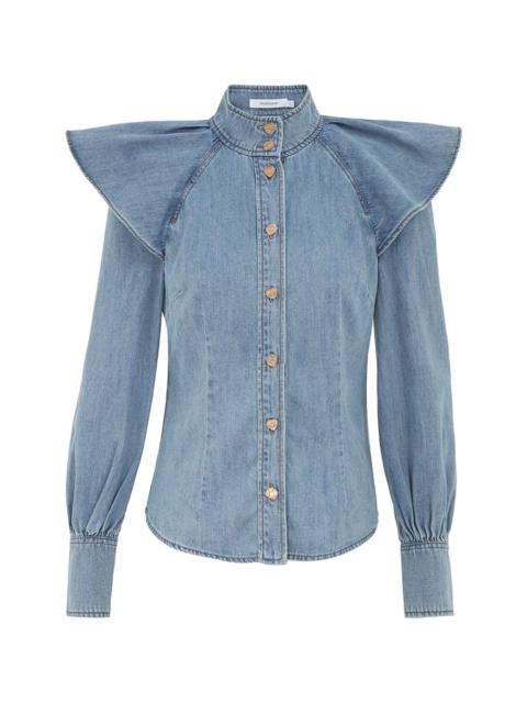 CRUSH DENIM BLOUSE