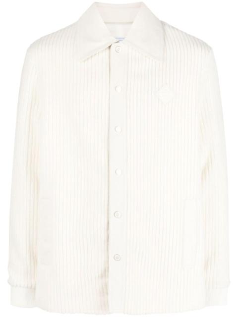 ribbed buttoned cardigan