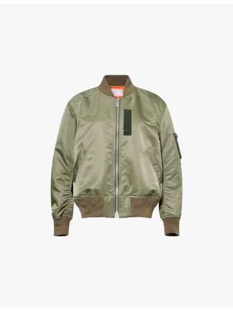 Relaxed-Fit Ruched-Sleeves Shell Jacket