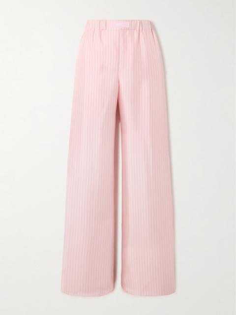 Printed Silk-twill Wide-leg Pants