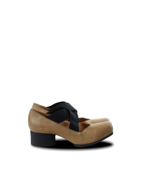 cross-strap square-toe pumps