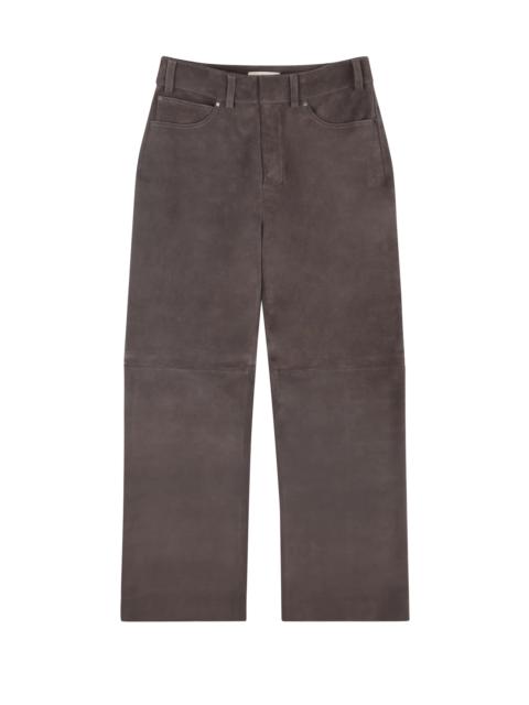 LEATHER STRAIGHT LEG PANT LODEN
