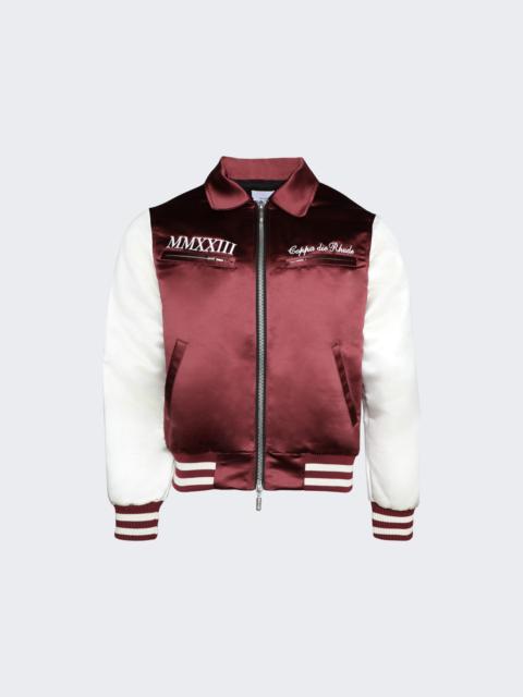 Satin Varsity Jacket Maroon