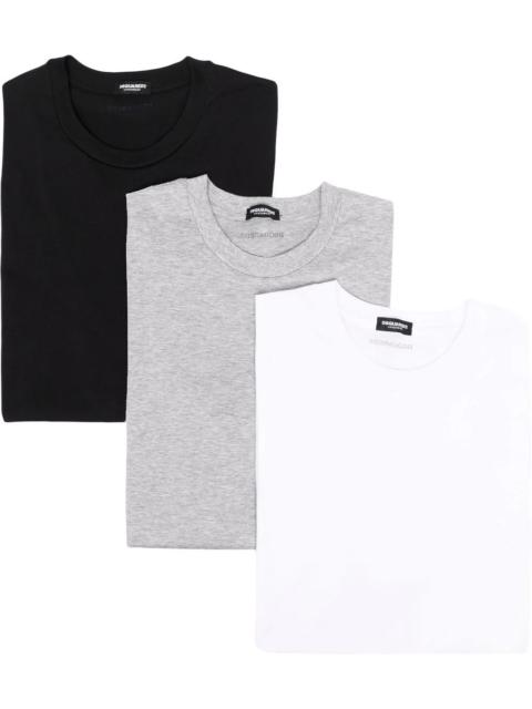 short-sleeve cotton T-shirt (set of three)