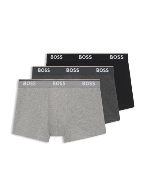 THREE-PACK OF STRETCH-COTTON TRUNKS WITH LOGO WAISTBANDS
