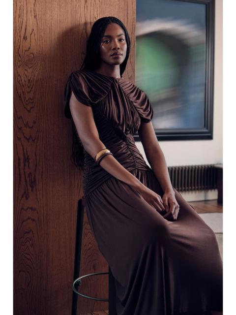 Premium Ruched Jersey Maxi Dress