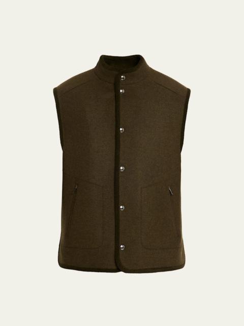 Men's Kelvin Wool and Cashmere Snap-Front Vest