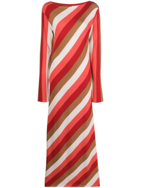 Swing striped knit maxi dress