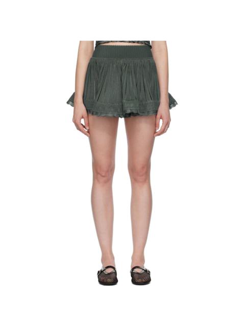 Gray Crinoline Knit Shorts