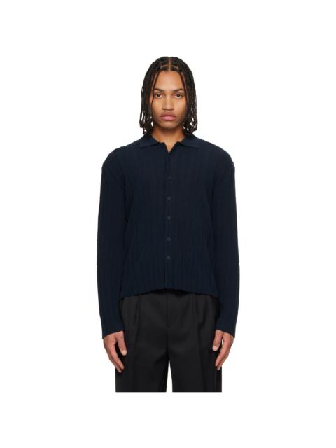 Navy Ribbed Cardigan