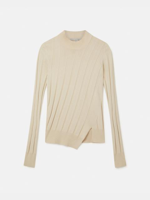 Asymmetric Rib Knit Jumper