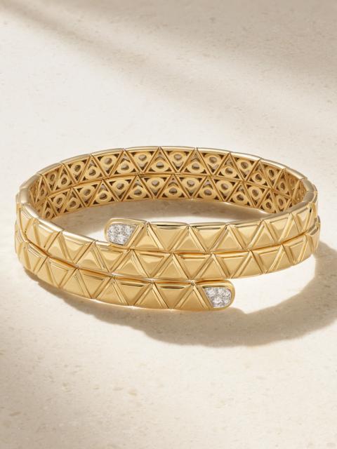 Triangolini Triple 18-karat Gold Diamond Bangle