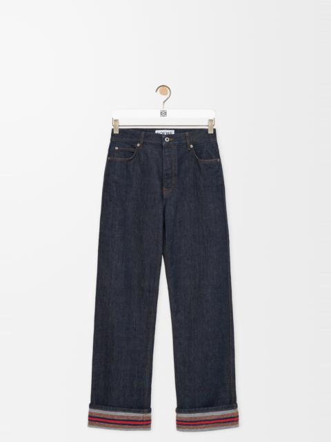 Turn-up jeans in denim