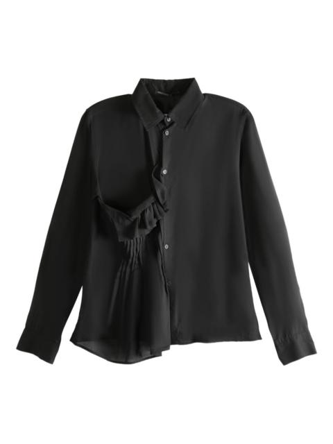 pleated ruffle shirt
