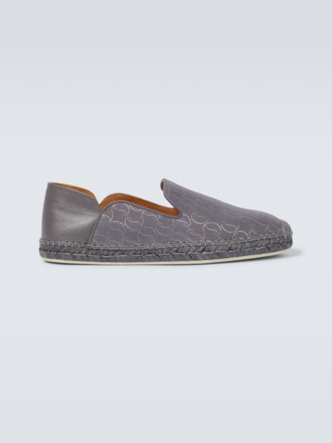 Espadon leather-trimmed jacquard espadrilles