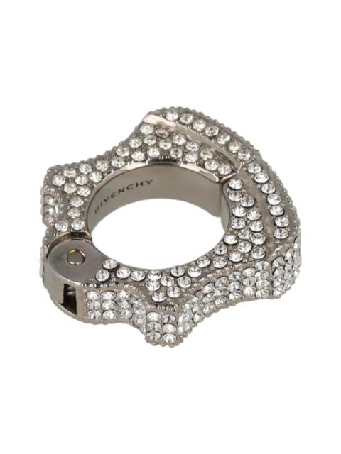 Givenchy Single G Can Crystal-Embellished Earring Silver