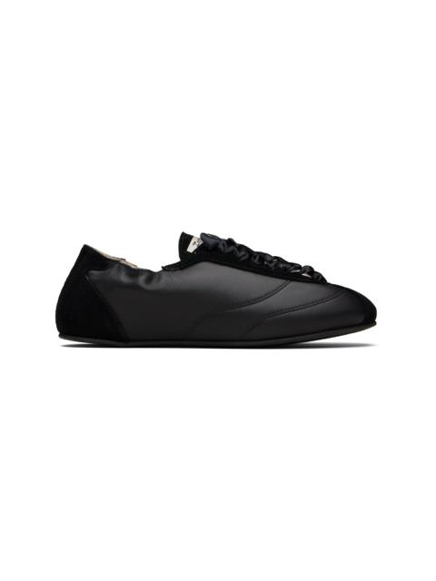 Black Silk Tennis Sneakers