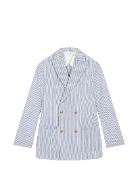 Oscar seersucker double-breasted blazer
