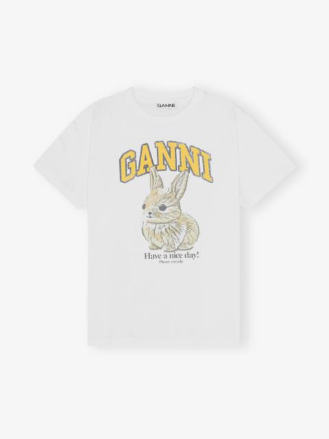 WHITE RELAXED JERSEY BUNNY T-SHIRT