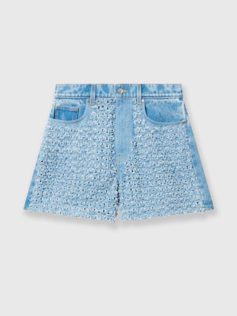 Mid-rise Denim Bouclé Shorts