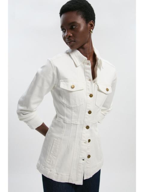 Denim Corset Waist Detail Jacket