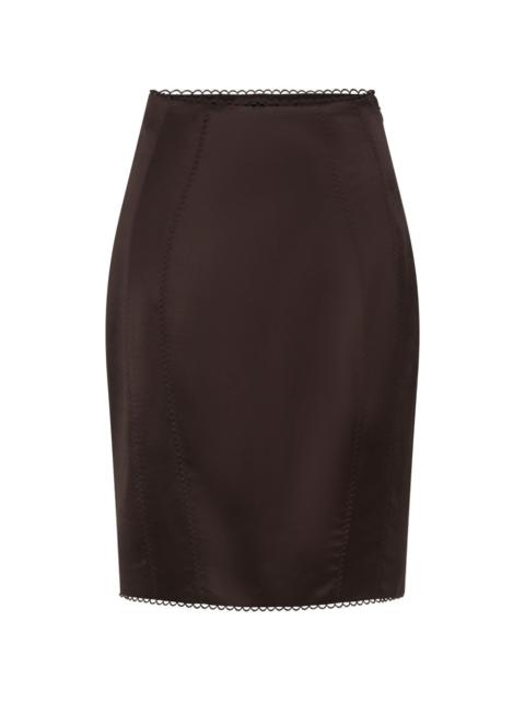 Dayane lace-trim midi skirt