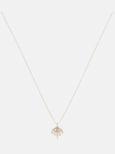 Evil Eye 14kt gold necklace with diamonds
