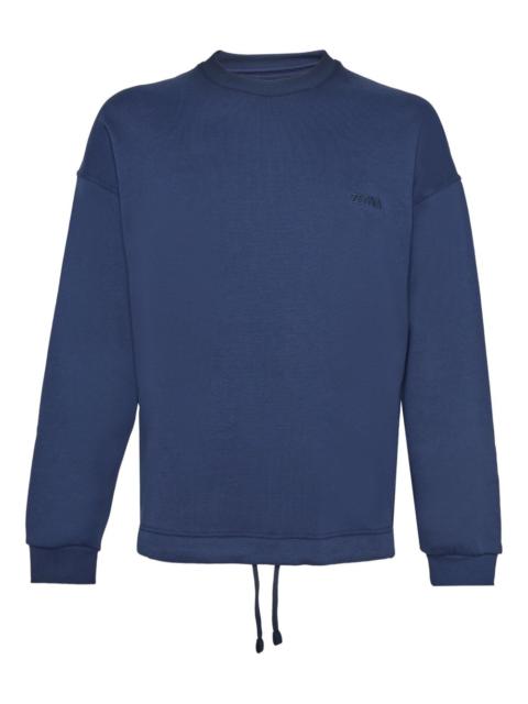 drawstring crew-neck sweatshirt