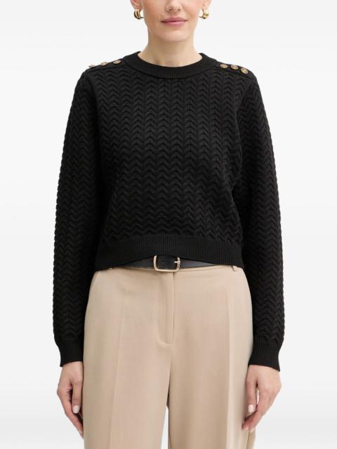 chevron buttoned sweater