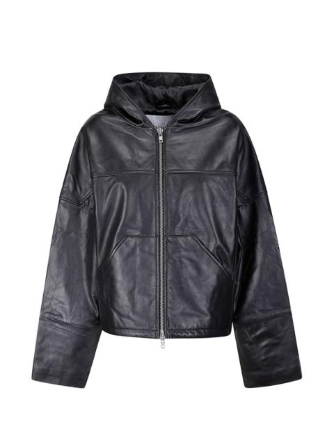 Hector hooded leather jacket