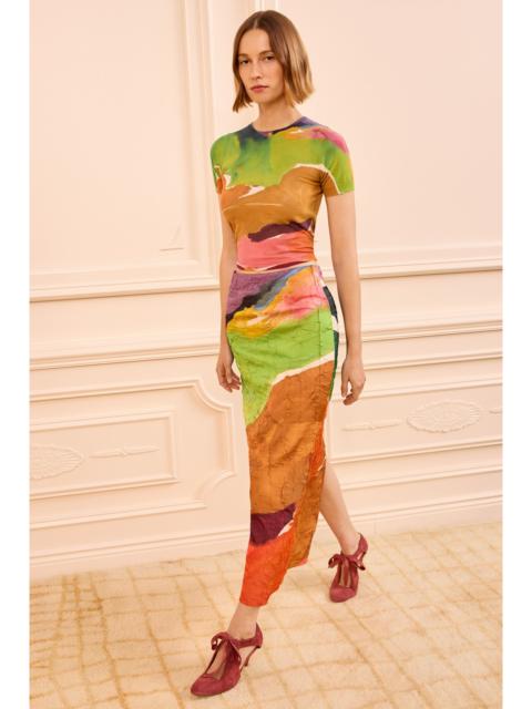 Inez Satin Pencil Skirt