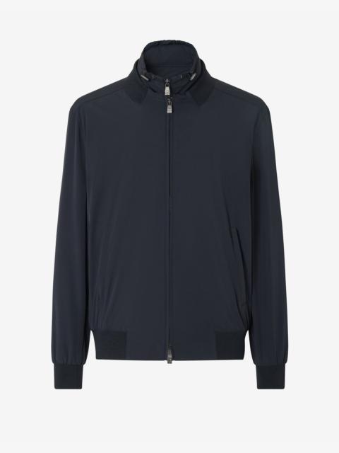 Navy blue stretch technical fabric jacket with inner vest